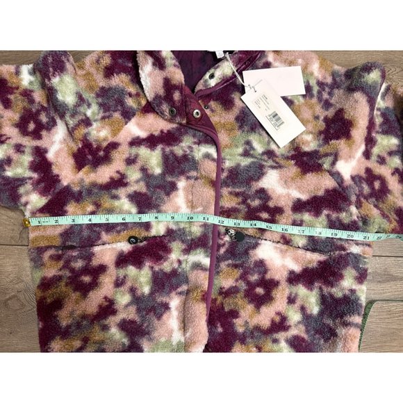 Johnny Was Calme Printed Fleece Jacket- Floral Sherpa Jacket NWT Purple - Picture 10 of 15